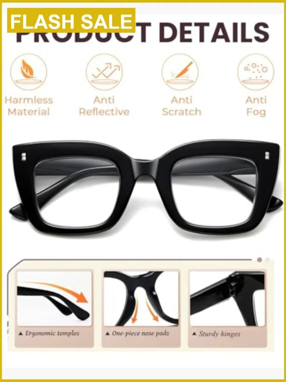 Blue Light Blocking Reading Glasses 3 Pack Oversized Spring Hinge